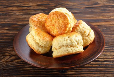 english scones on a clay plate  clipart