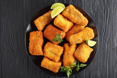 white fish breaded with coconut and bread clipart