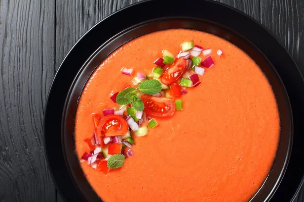Gazpacho - spanish style cold summer soup — Stock Image Gazpacho - spanish style cold summer soup Royalty Free Stock Photos
