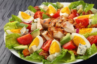 close-up of delicious american cobb salad clipart