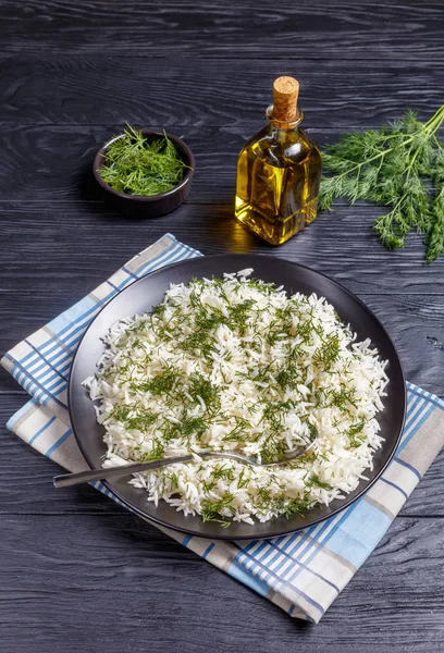 Classic Shivid Polow on a black plate — Stock Photo, Image