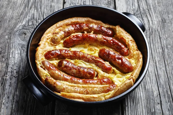 Toad in the hole, english cuisine, top view