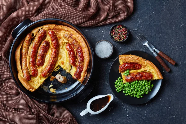 Toad in the hole, english cuisine, top view