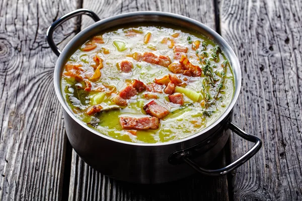 Guisado Erbseneintopf Ervilha Alemã Com Bacon Carne Porco Cenoura Batata — Fotografia de Stock