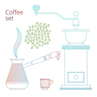 Renkli kahve seti