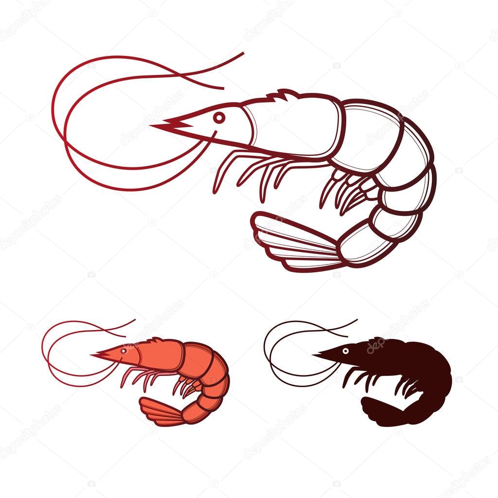 Shrimp icon. Shrimp sign. Shrimp logo.