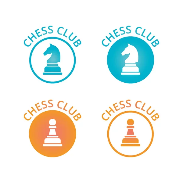Logotipo ou emblema do clube de xadrez — Vetor de Stock