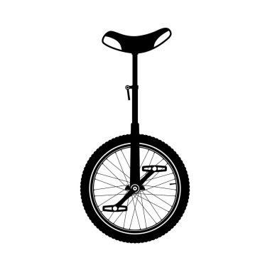 Monocycle silhouette isolated on white clipart