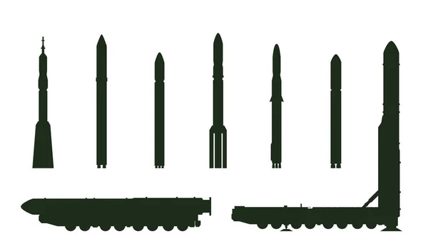 Topol-M en raketten silhouet — Stockvector