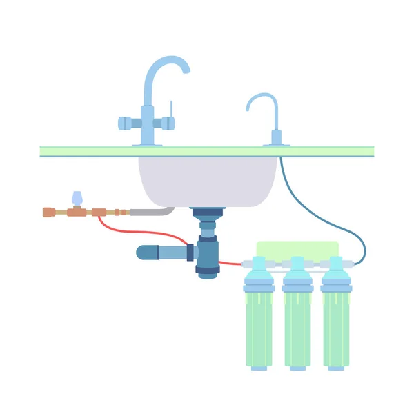 Filtro de agua aislado en blanco — Vector de stock