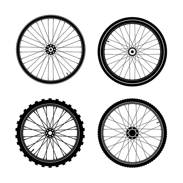 Silhouette de roue isolée sur blanc — Image vectorielle