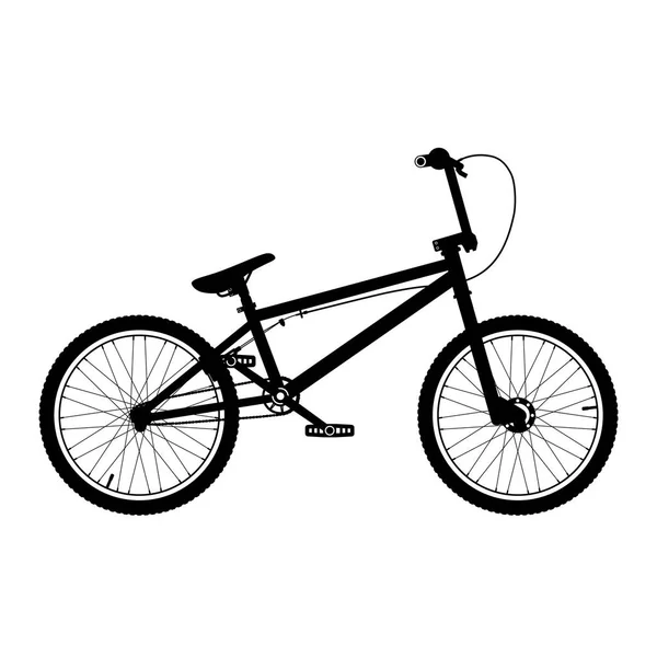 Silueta BMX aislada en blanco — Vector de stock