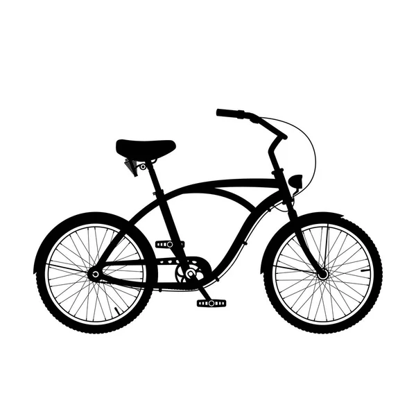 Cruiser bicycle silhouette — Stock Vector