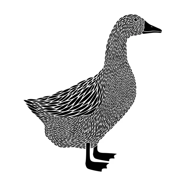 Icono de pato negro aislado sobre fondo azul . — Archivo Imágenes Vectoriales