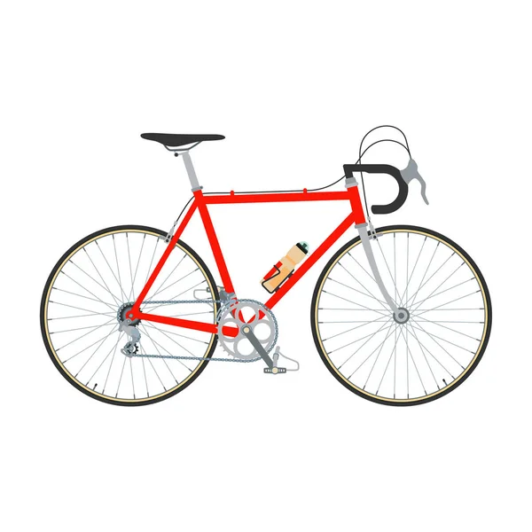 Bicicleta roja aislada en blanco — Archivo Imágenes Vectoriales