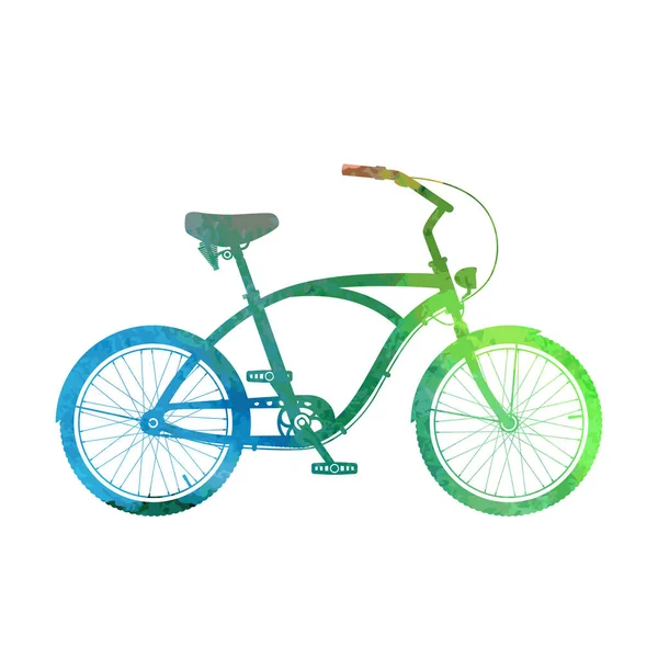 Watercolor cruiser bicycle silhouette — Stock Vector
