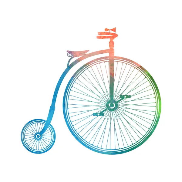 Watercolor bicicleta velha — Vetor de Stock