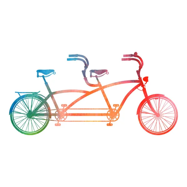 Retro styled tandem bicycle isolated on a white background — Stock Vector