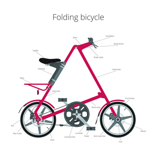 Bicicleta compacta con texto — Archivo Imágenes Vectoriales