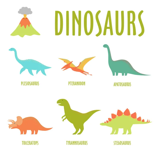 Dinosaurier färben Zeichen — Stockvektor