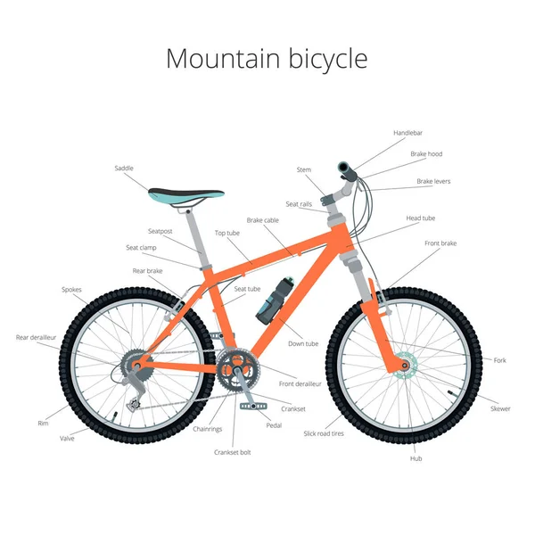 Mountain bicycle with text — Stock Vector
