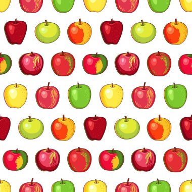 Apple pattern on transparent background clipart