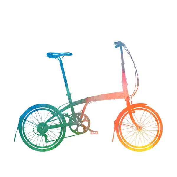 Bicicleta dobrável em aquarela — Vetor de Stock