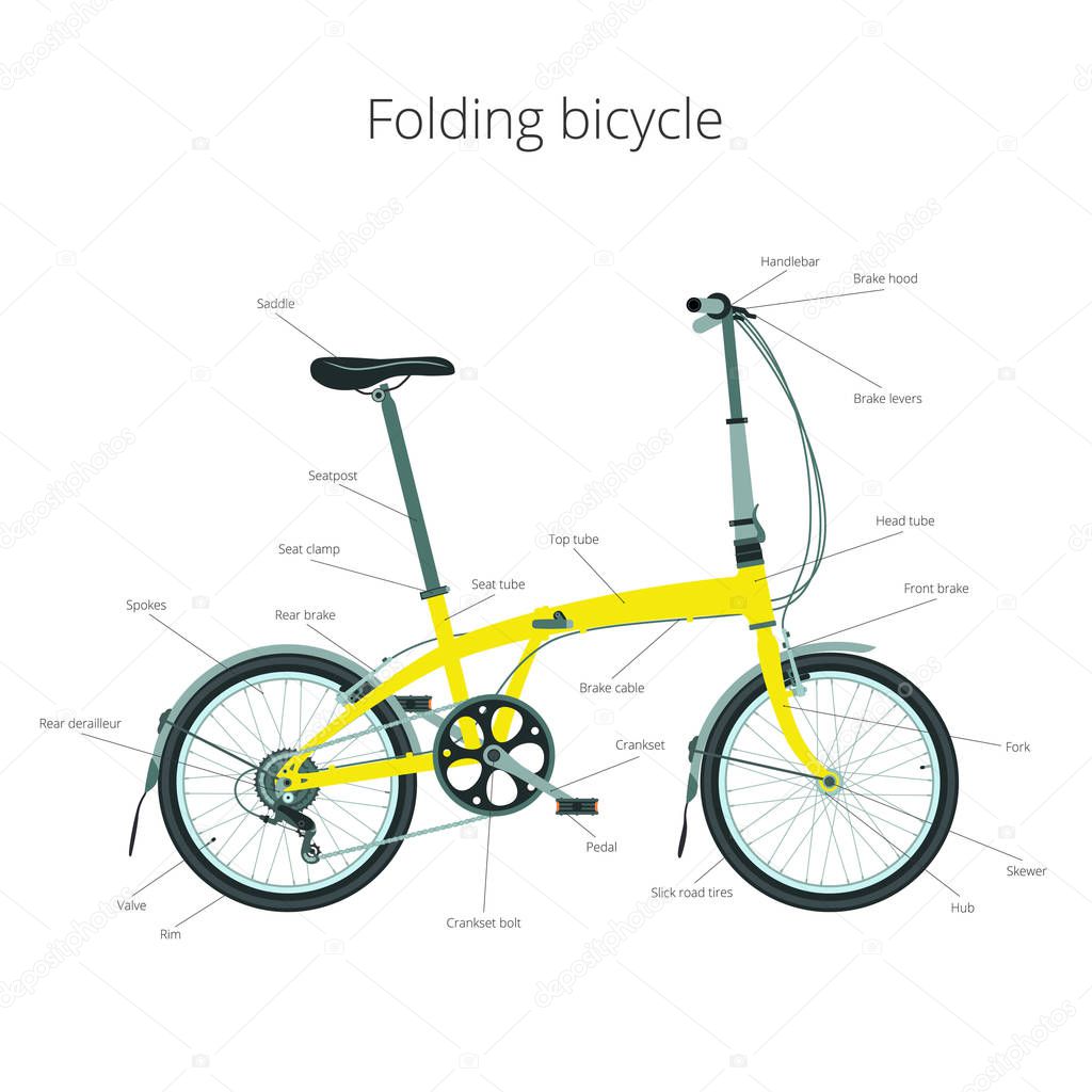 Folding bike with text