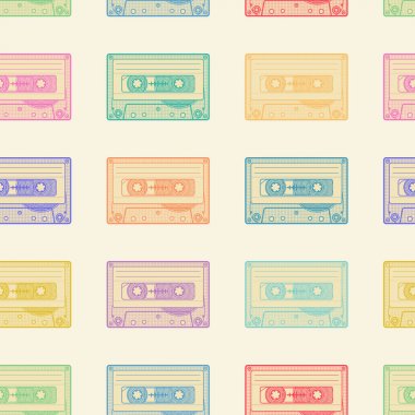 Kaset desen retro tarzı