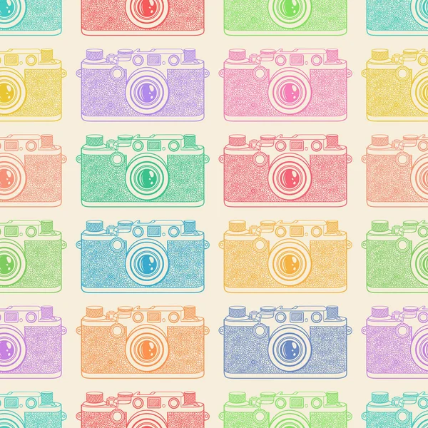 Παλιά φωτογραφική μηχανή χρώμα μοτίβο — Διανυσματικό Αρχείο