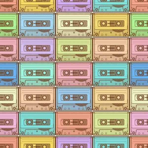 Cassette patrón de color — Vector de stock