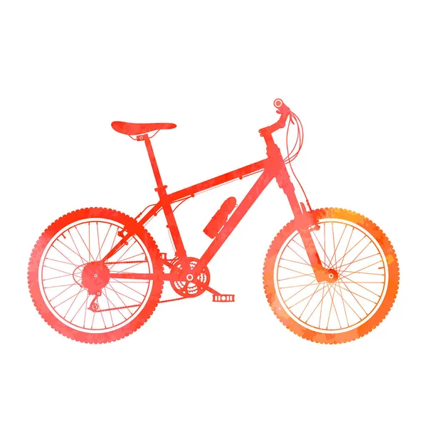 Bicicleta montaña acuarela — Vector de stock