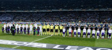 Kiev, Ukrayna - 15 Mart 2018: Ss Lazio takımının Fc Dinamo Kiev Ss Lazio Nsk Olimpiyskyi Stadyumu'nda karşı Uefa Avrupa Ligi yuvarlak oyun sırasında
