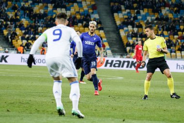Kiev, Ukrayna - 15 Mart 2018: Luis Alberto Ss Lazio Nsk Olimpiyskyi stadiu Fc Dinamo Kiev Ss Lazio karşı Uefa Avrupa Ligi yuvarlak oyun sırasında
