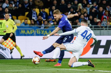 Kiev, Ukrayna - 15 Mart 2018: Ciro hareketsiz, Ss Lazio Fc Dinamo Kiev Ss Lazio Nsk Olimpiyskyi Stadyumu'nda karşı Uefa Avrupa Ligi yuvarlak oyun sırasında