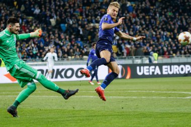Kiev, Ukrayna - 15 Mart 2018: Ciro hareketsiz, Ss Lazio Fc Dinamo Kiev Ss Lazio Nsk Olimpiyskyi Stadyumu'nda karşı Uefa Avrupa Ligi yuvarlak oyun sırasında