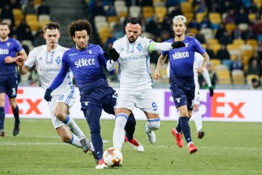 Kiev, Ukrayna - 15 Mart 2018: Felipe Anderson Ss Lazio Nsk Olimpiyskyi stadiu Fc Dinamo Kiev Ss Lazio karşı Uefa Avrupa Ligi yuvarlak oyun sırasında