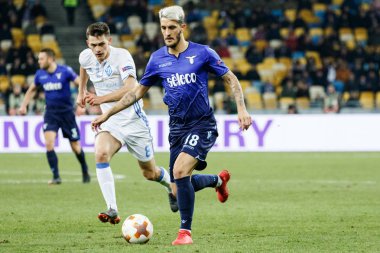 Kiev, Ukrayna - 15 Mart 2018: Luis Alberto Ss Lazio Nsk Olimpiyskyi stadiu Fc Dinamo Kiev Ss Lazio karşı Uefa Avrupa Ligi yuvarlak oyun sırasında