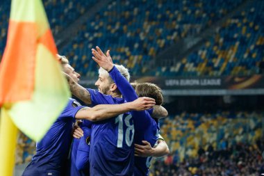Kiev, Ukrayna - 15 Mart 2018: Luis Alberto Ss Lazio Nsk Olimpiyskyi stadiu Fc Dinamo Kiev Ss Lazio karşı Uefa Avrupa Ligi yuvarlak oyun sırasında