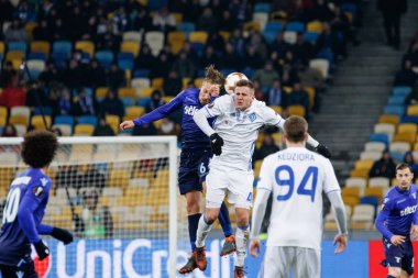Kiev, Ukrayna - 15 Mart 2018: Lucas Leiva Ss Lazio Fc Dinamo Kiev Ss Lazio Nsk Olimpiyskyi Stadyumu'nda karşı Uefa Avrupa Ligi yuvarlak oyun sırasında