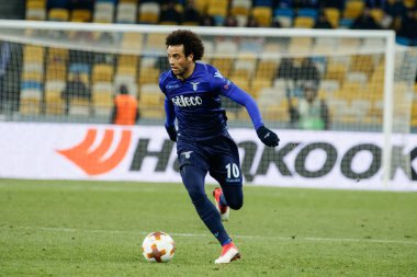 Kiev, Ukrayna - 15 Mart 2018: Felipe Anderson Ss Lazio Nsk Olimpiyskyi stadiu Fc Dinamo Kiev Ss Lazio karşı Uefa Avrupa Ligi yuvarlak oyun sırasında