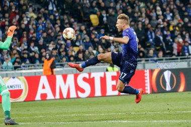 Kiev, Ukrayna - 15 Mart 2018: Ciro hareketsiz, Ss Lazio Fc Dinamo Kiev Ss Lazio Nsk Olimpiyskyi Stadyumu'nda karşı Uefa Avrupa Ligi yuvarlak oyun sırasında
