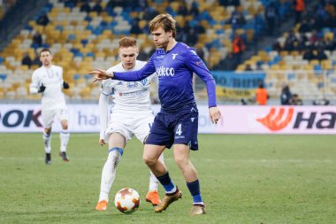 Kiev, Ukrayna - 15 Mart 2018: Patric, Ss Lazio Fc Dinamo Kiev Ss Lazio Nsk Olimpiyskyi Stadyumu'nda karşı Uefa Avrupa Ligi yuvarlak oyun sırasında