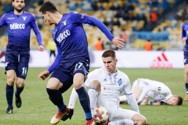Kiev, Ukrayna - 15 Mart 2018: Luiz Felipe Ramos Marchi Ss Lazio Fc Dinamo Kiev Ss Lazio Nsk Olimpiyskyi Stadyumu'nda karşı Uefa Avrupa Ligi yuvarlak oyun sırasında