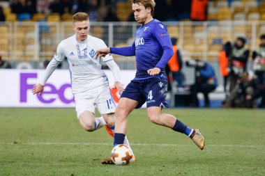 Kiev, Ukrayna - 15 Mart 2018: Patric, Ss Lazio Fc Dinamo Kiev Ss Lazio Nsk Olimpiyskyi Stadyumu'nda karşı Uefa Avrupa Ligi yuvarlak oyun sırasında