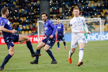 Kiev, Ukrayna - 15 Mart 2018: Marco Parolo Ss Lazio Nsk Olimpiyskyi stadiu Fc Dinamo Kiev Ss Lazio karşı Uefa Avrupa Ligi yuvarlak oyun sırasında