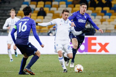 Kiev, Ukrayna - 15 Mart 2018: Adam Marusic Ss Lazio Fc Dinamo Kiev Ss Lazio Nsk Olimpiyskyi Stadyumu'nda karşı Uefa Avrupa Ligi yuvarlak oyun sırasında