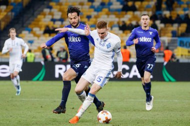 Kiev, Ukrayna - 15 Mart 2018: Marco Parolo Ss Lazio Nsk Olimpiyskyi stadiu Fc Dinamo Kiev Ss Lazio karşı Uefa Avrupa Ligi yuvarlak oyun sırasında