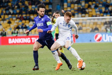 Kiev, Ukrayna - 15 Mart 2018: Marco Parolo Ss Lazio Nsk Olimpiyskyi stadiu Fc Dinamo Kiev Ss Lazio karşı Uefa Avrupa Ligi yuvarlak oyun sırasında