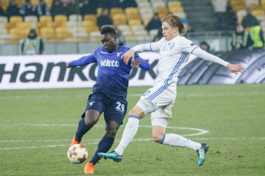 Kiev, Ukrayna - 15 Mart 2018: Felipe Caicedo Ss Lazio Nsk Olimpiyskyi stadiu Fc Dinamo Kiev Ss Lazio karşı Uefa Avrupa Ligi yuvarlak oyun sırasında